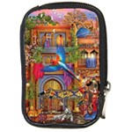 Arabian Street Art Colorful Peacock Tiger Man Parrot Horse Dancer Fantasy Compact Camera Leather Case Front