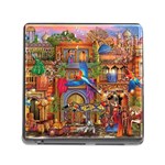 Arabian Street Art Colorful Peacock Tiger Man Parrot Horse Dancer Fantasy Memory Card Reader (Square 5 Slot) Front