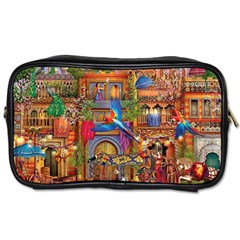 Arabian Street Art Colorful Peacock Tiger Man Parrot Horse Dancer Fantasy Toiletries Bag (one Side) by Cemarart