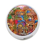 Arabian Street Art Colorful Peacock Tiger Man Parrot Horse Dancer Fantasy 4-Port USB Hub (Two Sides) Front