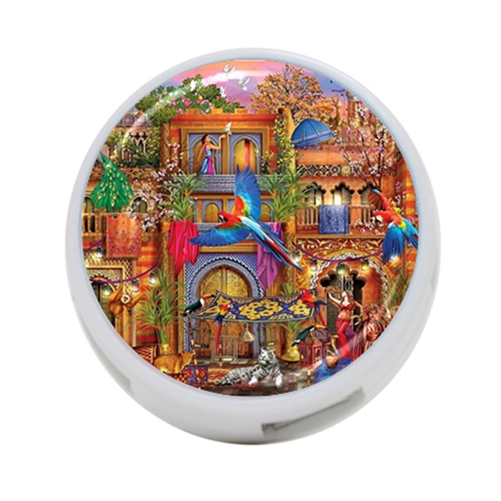 Arabian Street Art Colorful Peacock Tiger Man Parrot Horse Dancer Fantasy 4-Port USB Hub (Two Sides)