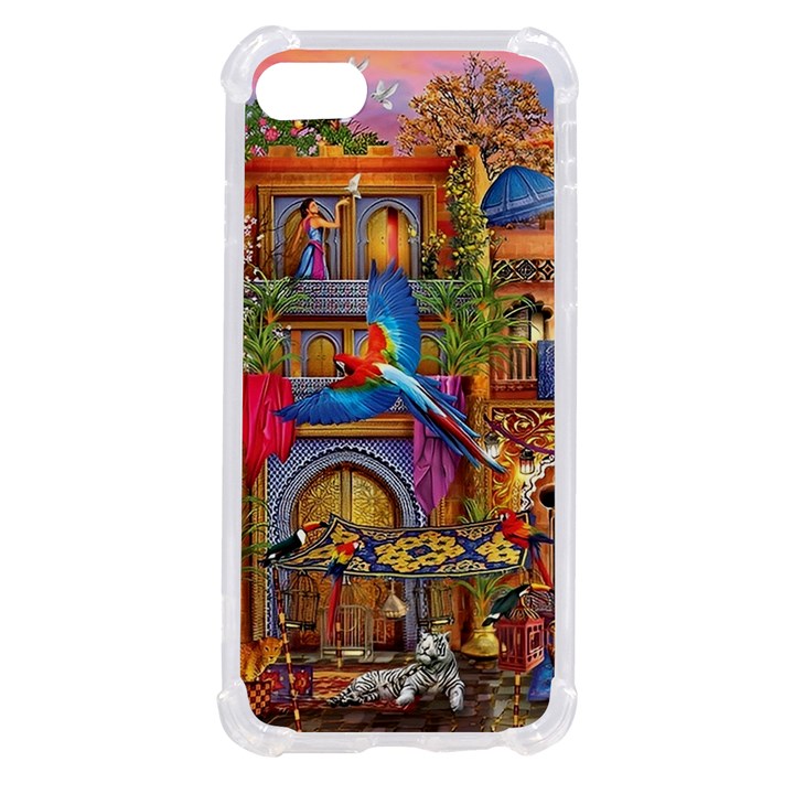 Arabian Street Art Colorful Peacock Tiger Man Parrot Horse Dancer Fantasy iPhone SE