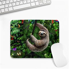 Sloth In Jungle Art Animal Fantasy Small Mousepad by Cemarart