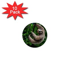 Sloth In Jungle Art Animal Fantasy 1  Mini Buttons (10 Pack)  by Cemarart