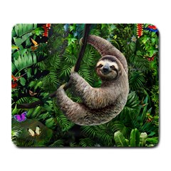 Sloth In Jungle Art Animal Fantasy Large Mousepad by Cemarart