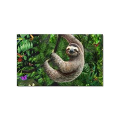 Sloth In Jungle Art Animal Fantasy Sticker (rectangular) by Cemarart