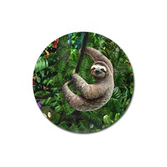 Sloth In Jungle Art Animal Fantasy Magnet 3  (round) by Cemarart