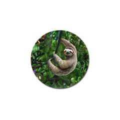 Sloth In Jungle Art Animal Fantasy Golf Ball Marker by Cemarart