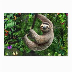 Sloth In Jungle Art Animal Fantasy Postcard 4 x 6  (pkg Of 10) by Cemarart