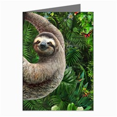 Sloth In Jungle Art Animal Fantasy Greeting Cards (pkg Of 8) by Cemarart