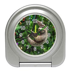 Sloth In Jungle Art Animal Fantasy Travel Alarm Clock by Cemarart