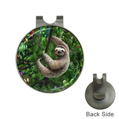 Sloth In Jungle Art Animal Fantasy Hat Clips With Golf Markers by Cemarart