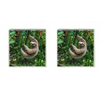 Sloth In Jungle Art Animal Fantasy Cufflinks (Square) Front(Pair)