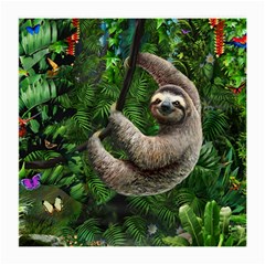 Sloth In Jungle Art Animal Fantasy Medium Glasses Cloth by Cemarart