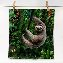 Sloth In Jungle Art Animal Fantasy Face Towel by Cemarart