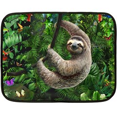 Sloth In Jungle Art Animal Fantasy Fleece Blanket (mini) by Cemarart