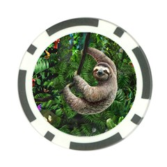 Sloth In Jungle Art Animal Fantasy Poker Chip Card Guard (10 Pack) by Cemarart