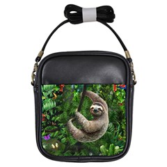 Sloth In Jungle Art Animal Fantasy Girls Sling Bag by Cemarart