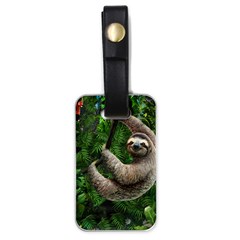 Sloth In Jungle Art Animal Fantasy Luggage Tag (one Side) by Cemarart