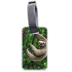 Sloth In Jungle Art Animal Fantasy Luggage Tag (two Sides) by Cemarart