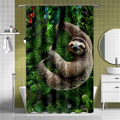 Sloth In Jungle Art Animal Fantasy Shower Curtain 48  X 72  (small)  by Cemarart