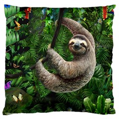 Sloth In Jungle Art Animal Fantasy Large Cushion Case (two Sides) by Cemarart