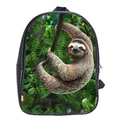 Sloth In Jungle Art Animal Fantasy School Bag (xl) by Cemarart