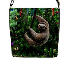 Sloth In Jungle Art Animal Fantasy Flap Closure Messenger Bag (l) by Cemarart