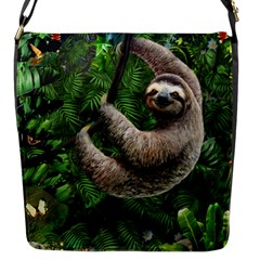 Sloth In Jungle Art Animal Fantasy Flap Closure Messenger Bag (s) by Cemarart