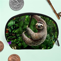 Sloth In Jungle Art Animal Fantasy Accessory Pouch (large) by Cemarart