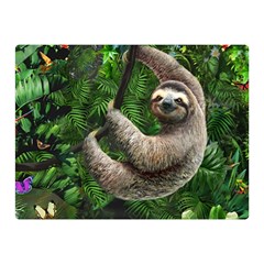 Sloth In Jungle Art Animal Fantasy Two Sides Premium Plush Fleece Blanket (mini) by Cemarart