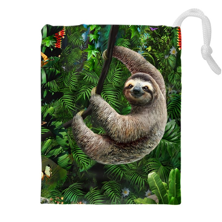 Sloth In Jungle Art Animal Fantasy Drawstring Pouch (5XL)