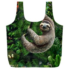 Sloth In Jungle Art Animal Fantasy Full Print Recycle Bag (xxxl) by Cemarart