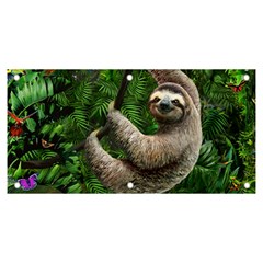 Sloth In Jungle Art Animal Fantasy Banner And Sign 6  X 3  by Cemarart