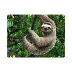 Sloth In Jungle Art Animal Fantasy Premium Plush Fleece Blanket (mini) by Cemarart