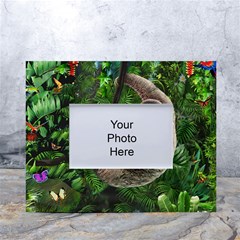 Sloth In Jungle Art Animal Fantasy White Tabletop Photo Frame 4 x6  by Cemarart