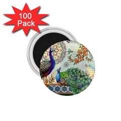 Royal Peacock Feather Art Fantasy 1 75  Magnets (100 Pack)  by Cemarart