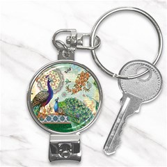 Royal Peacock Feather Art Fantasy Nail Clippers Key Chain