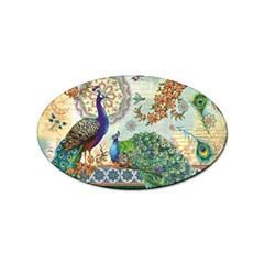 Royal Peacock Feather Art Fantasy Sticker (oval) by Cemarart