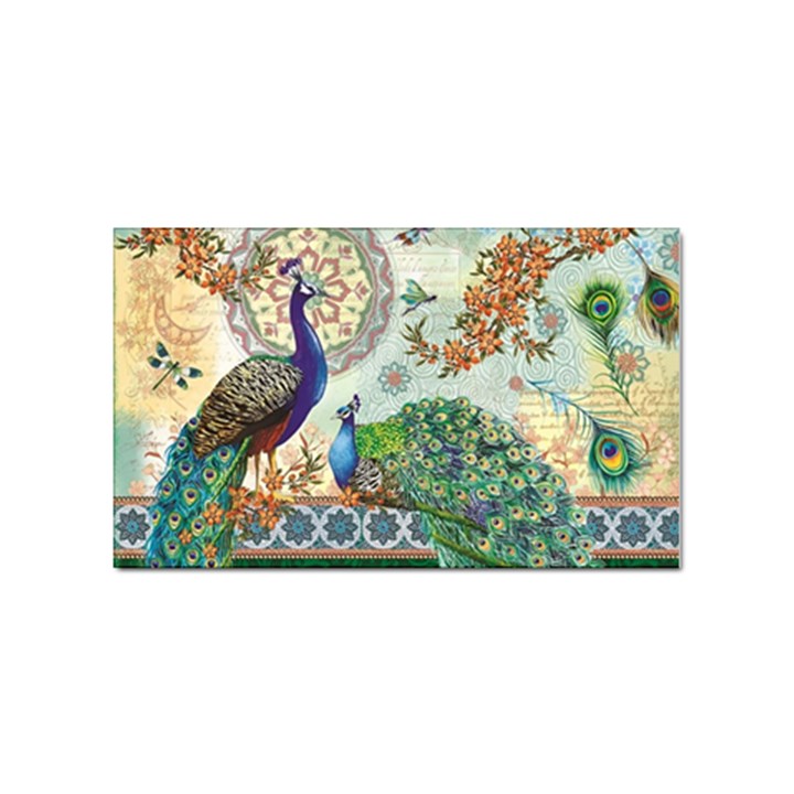 Royal Peacock Feather Art Fantasy Sticker (Rectangular)