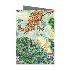 Royal Peacock Feather Art Fantasy Mini Greeting Cards (pkg Of 8) by Cemarart