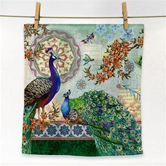 Royal Peacock Feather Art Fantasy Face Towel by Cemarart