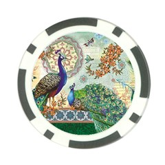 Royal Peacock Feather Art Fantasy Poker Chip Card Guard (10 Pack) by Cemarart