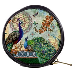 Royal Peacock Feather Art Fantasy Mini Makeup Bag by Cemarart