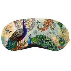 Royal Peacock Feather Art Fantasy Sleep Mask by Cemarart