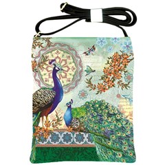 Royal Peacock Feather Art Fantasy Shoulder Sling Bag by Cemarart