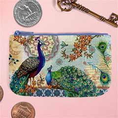 Royal Peacock Feather Art Fantasy Large Coin Purse by Cemarart