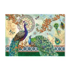 Royal Peacock Feather Art Fantasy Crystal Sticker (a4) by Cemarart