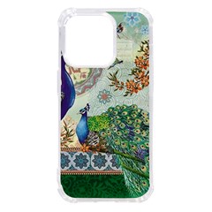 Royal Peacock Feather Art Fantasy Iphone 14 Pro Tpu Uv Print Case by Cemarart