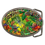 The Chameleon Colorful Mushroom Jungle Flower Insect Summer Dragonfly Belt Buckles Front